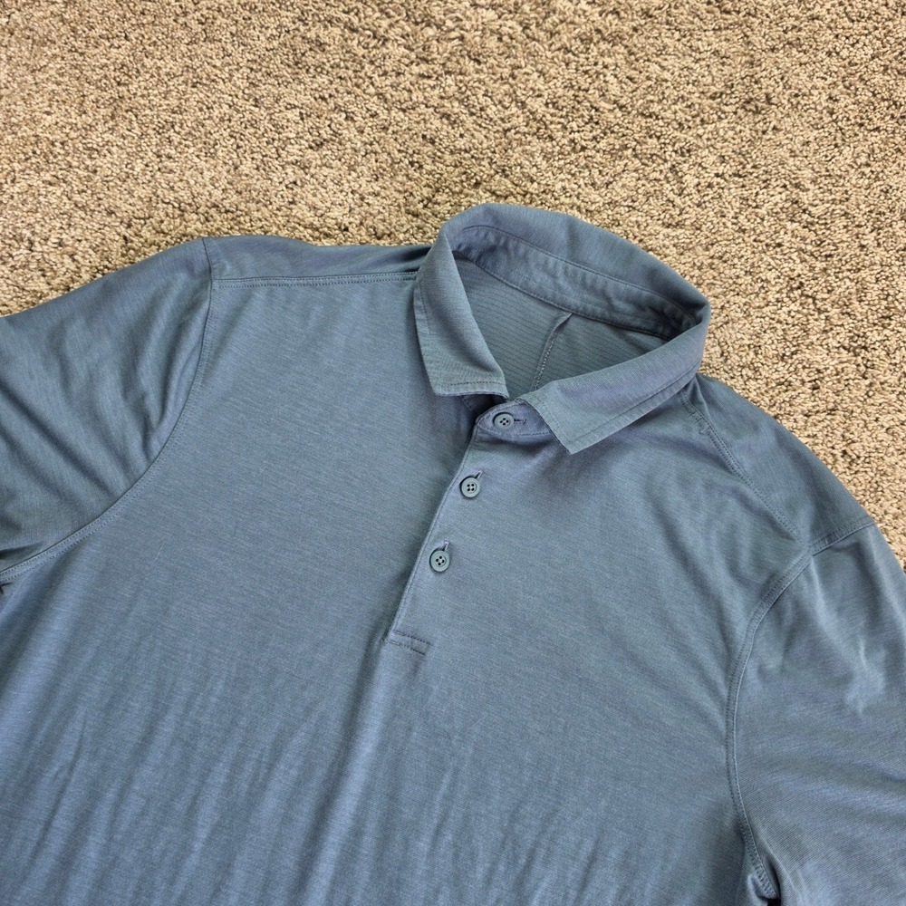 Lululemon Evolution Polo Shirt Mens‎ S Blue Outdoor Casual Lightweight Preppy